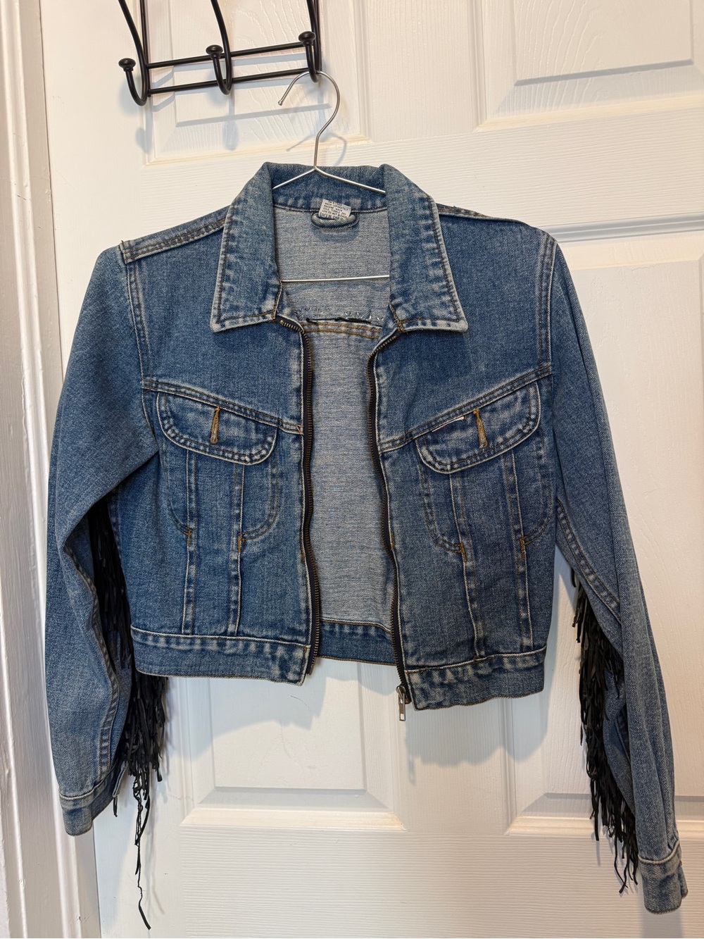 Sick Denim Fringe Zip Jacket